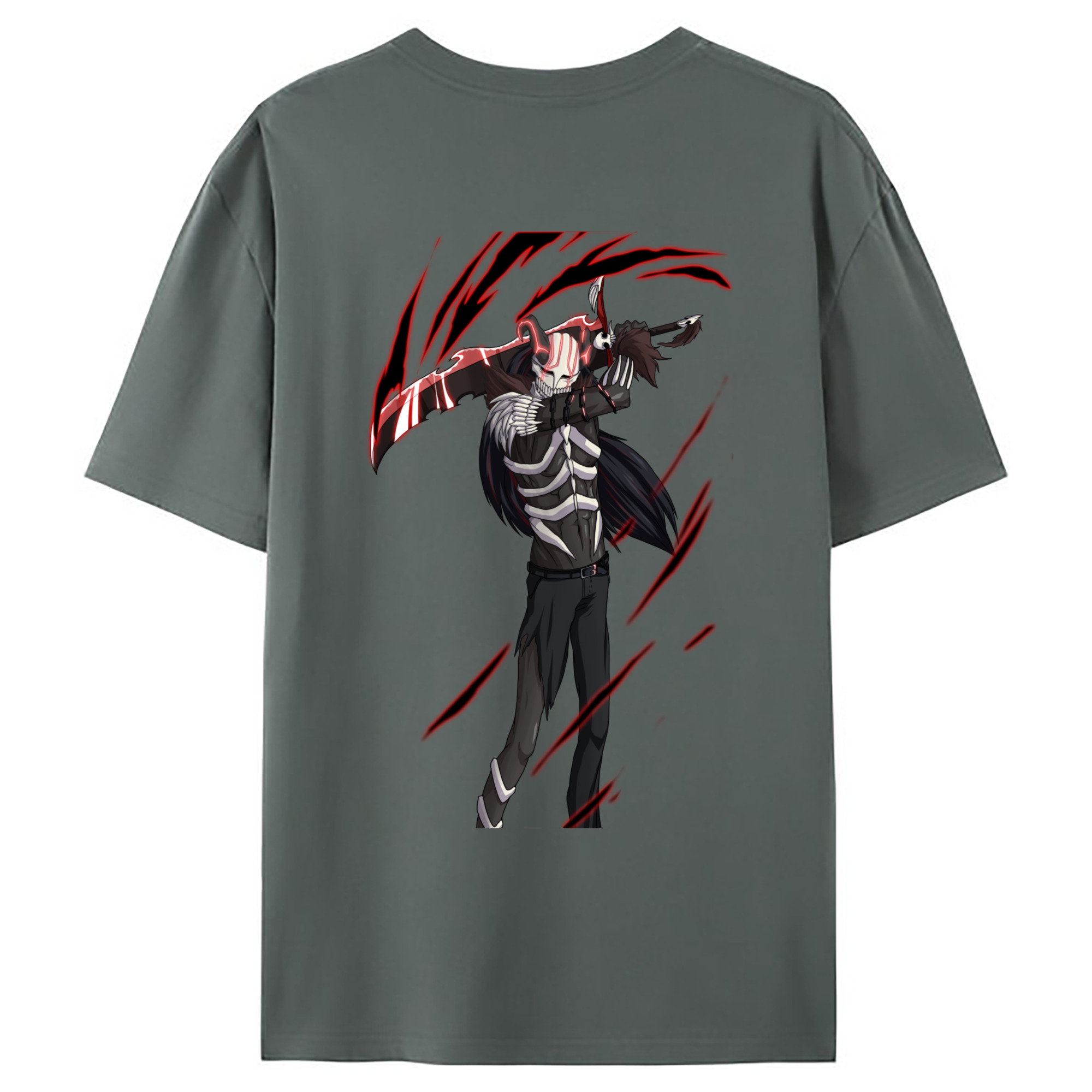 （画像用） ブリーチ 黒崎一護（くろさき いちご）BLEACH Kurosaki Ichigo 綿100％ メンズ半袖Tシャツ（バックプリント） 通気性